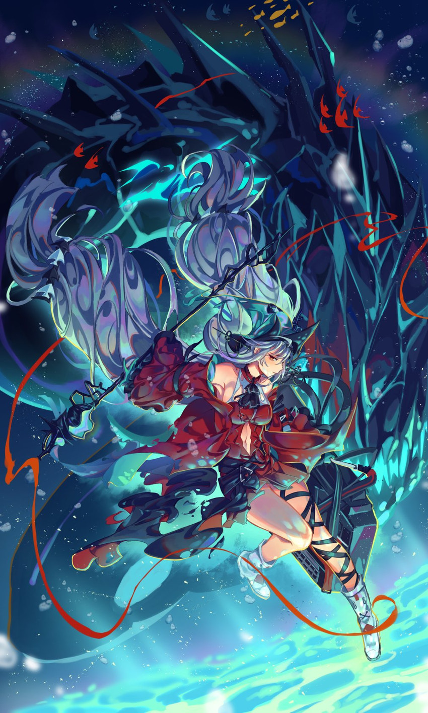 skadi and skadi the corrupting heart (arknights) drawn by kikan_(kikanoe)