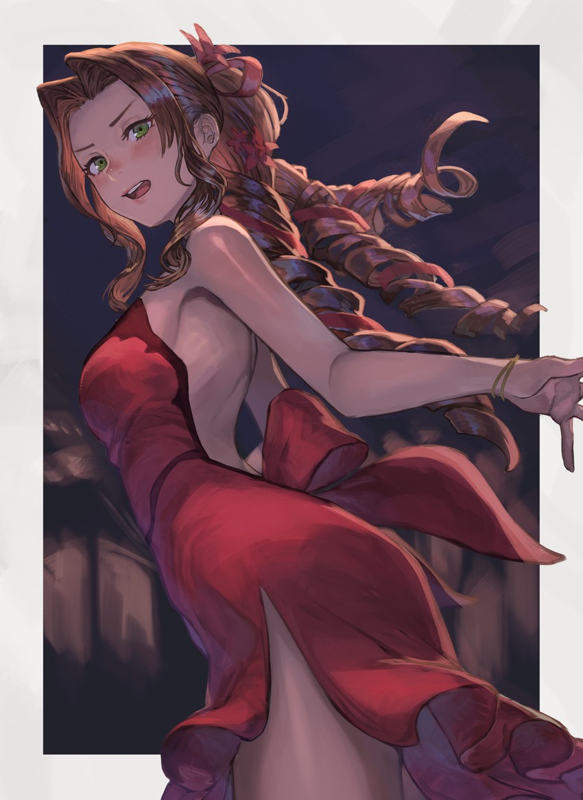 aerith gainsborough (final fantasy and 2 more) drawn by konoike_(pepe_expect)