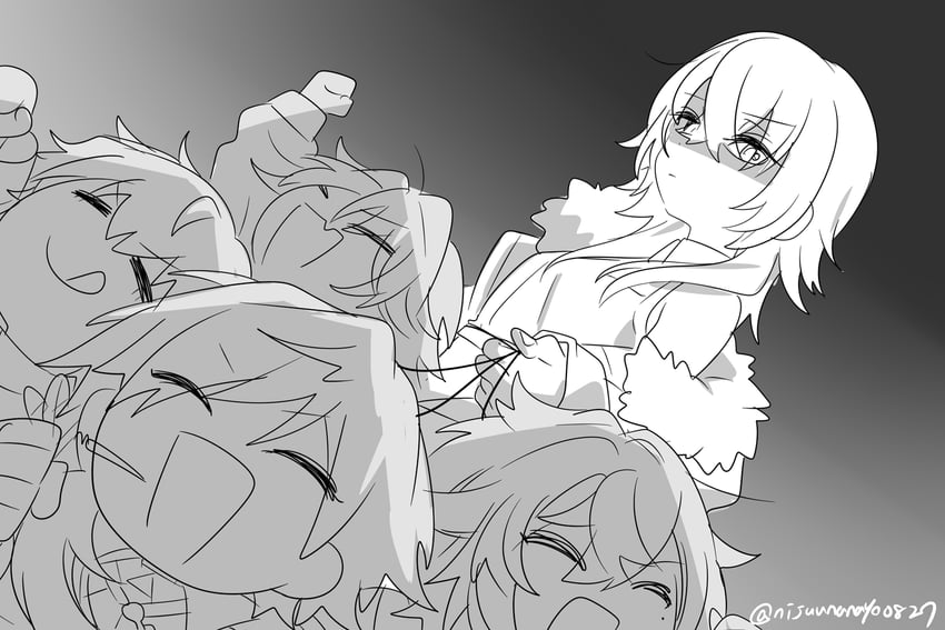 ichinose uruha, lauren iroas, watarai hibari, ex albio, and ceo kazari (nijisanji and 2 more) drawn by ninahachi