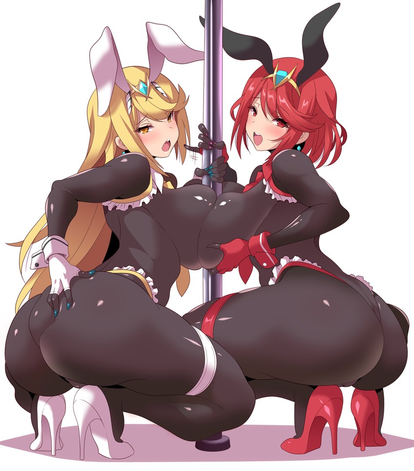 pyra and mythra (xenoblade chronicles and 1 more) drawn by konno_tohiro