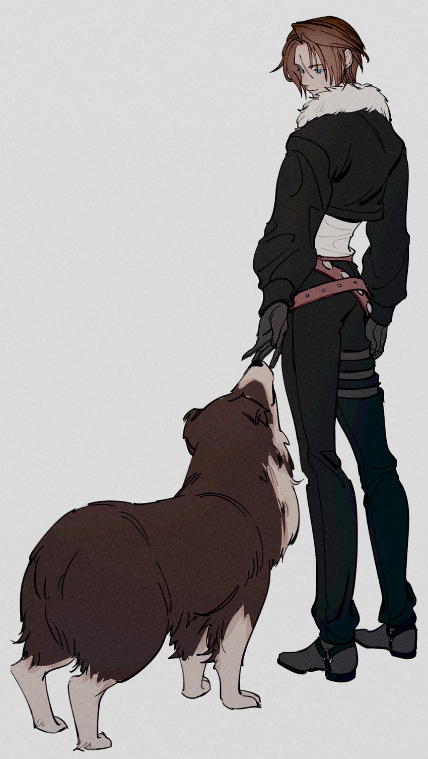 squall leonhart and angelo (final fantasy and 1 more) drawn by oimo_(oimkimn)