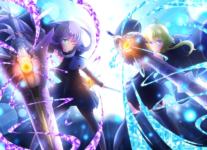 amano soraha and banshouya ena (assault lily) drawn by baichi_(ph4yvfsqyynkhnv)