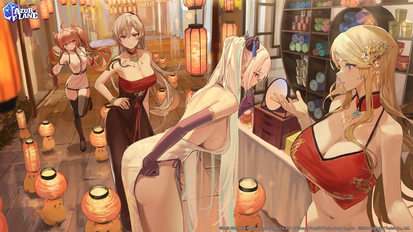 manjuu, jean bart, kearsarge, brest, and fu shun (azur lane) drawn by hidulume
