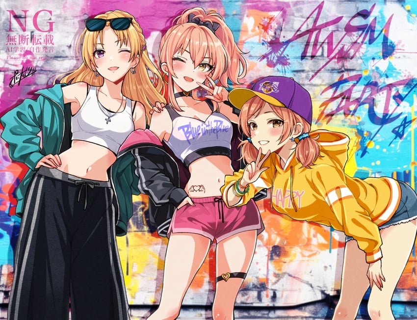 jougasaki mika, kiryu tsukasa, and komatsu ibuki (idolmaster and 1 more) drawn by popon_ta
