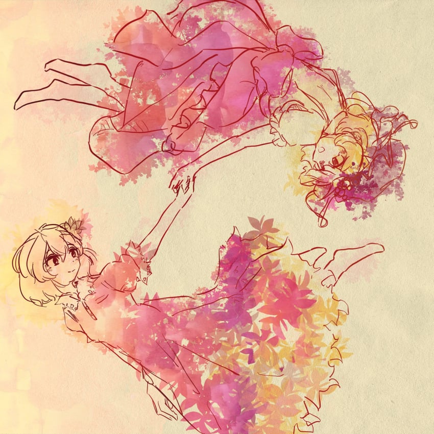 aki minoriko and aki shizuha (touhou) drawn by koyane_(silver81106)