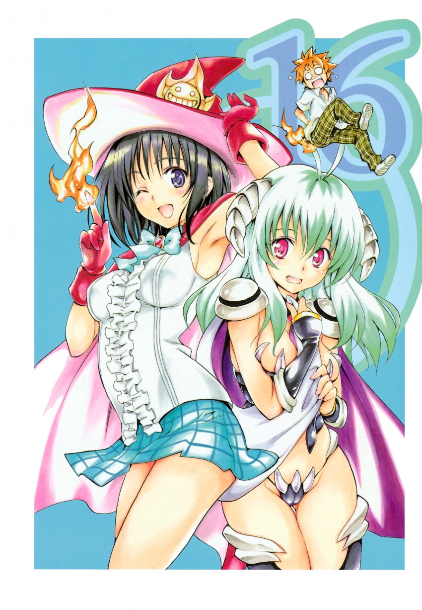 yuuki rito, run elsie jewelria, and kirisaki kyouko (to love-ru) drawn by yabuki_kentarou