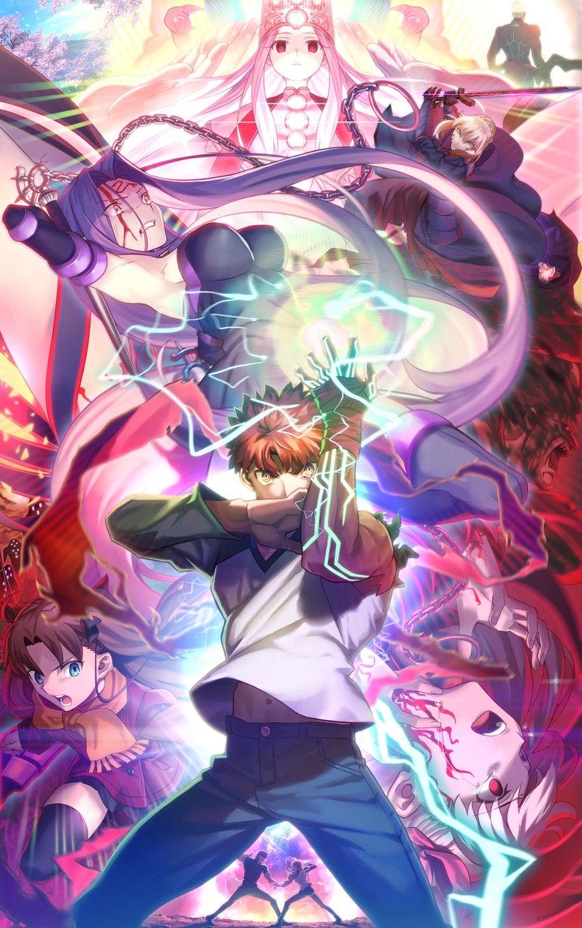 artoria pendragon, tohsaka rin, illyasviel von einzbern, emiya shirou, saber alter, and 6 more (fate and 2 more) drawn by aora