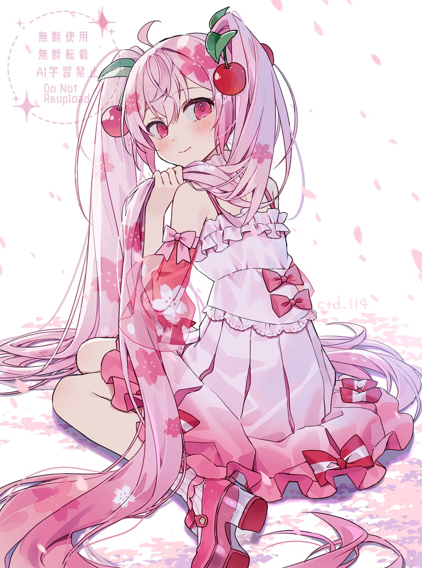 hatsune miku and sakura miku (vocaloid) drawn by ctd_114