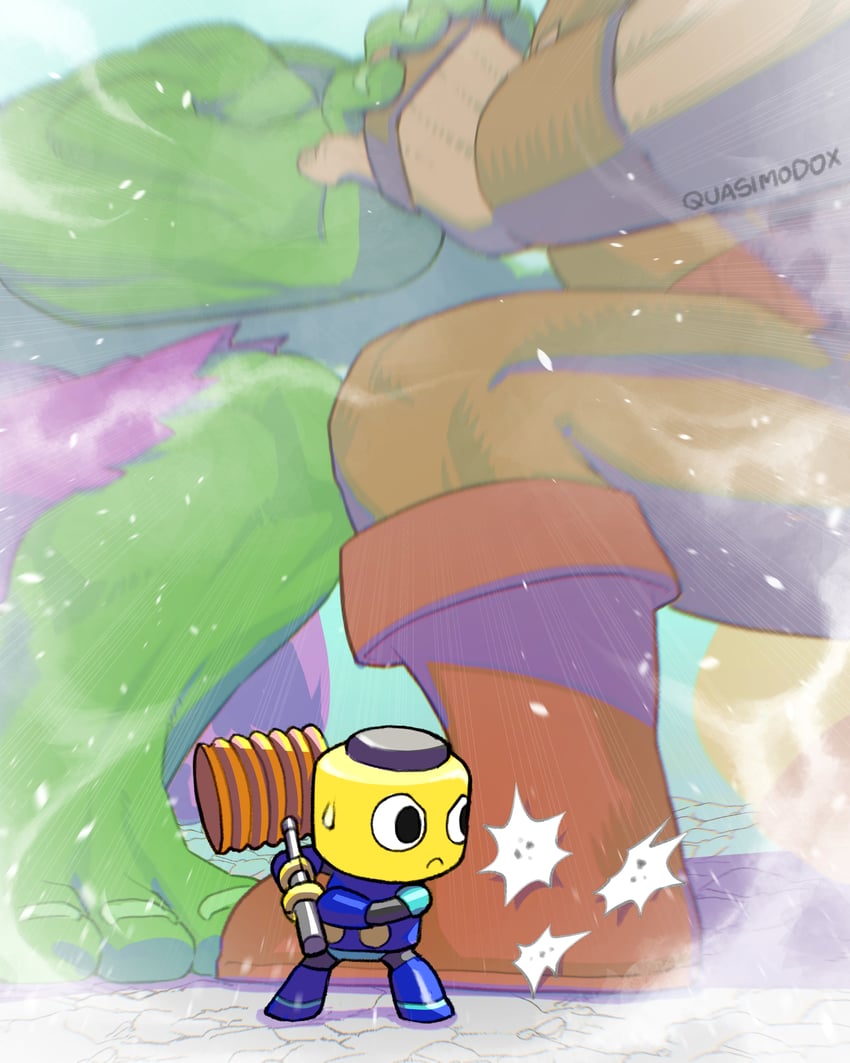servbot, hulk, and juggernaut (marvel and 6 more) drawn by quasimodox