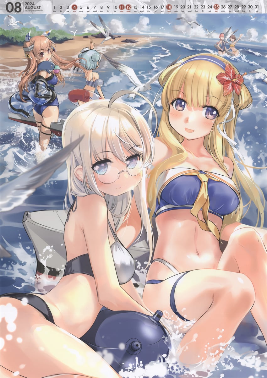 fletcher, johnston, samuel b. roberts, little blue whale, fletcher mk ii, and 1 more (kantai collection) drawn by zeco