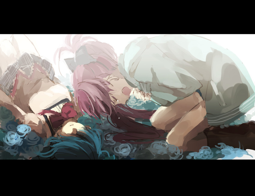 miki sayaka and sakura kyoko (mahou shoujo madoka magica) drawn by lemontea