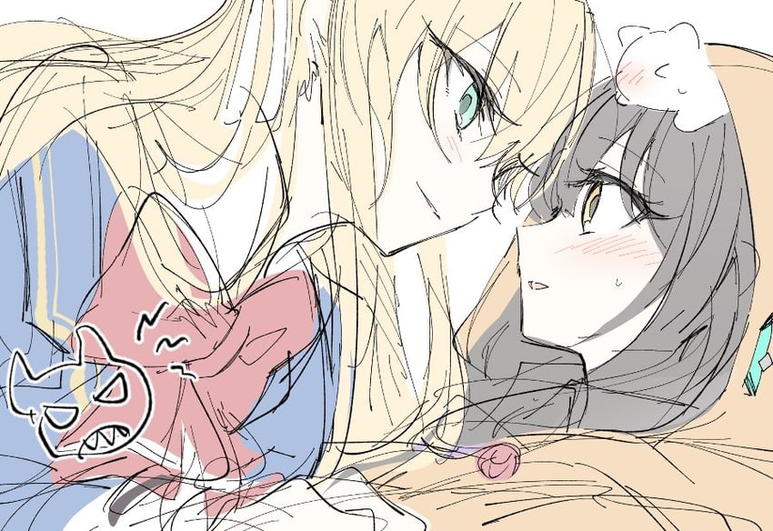 asakura karen and toujou tsukasa (heaven burns red) drawn by opi