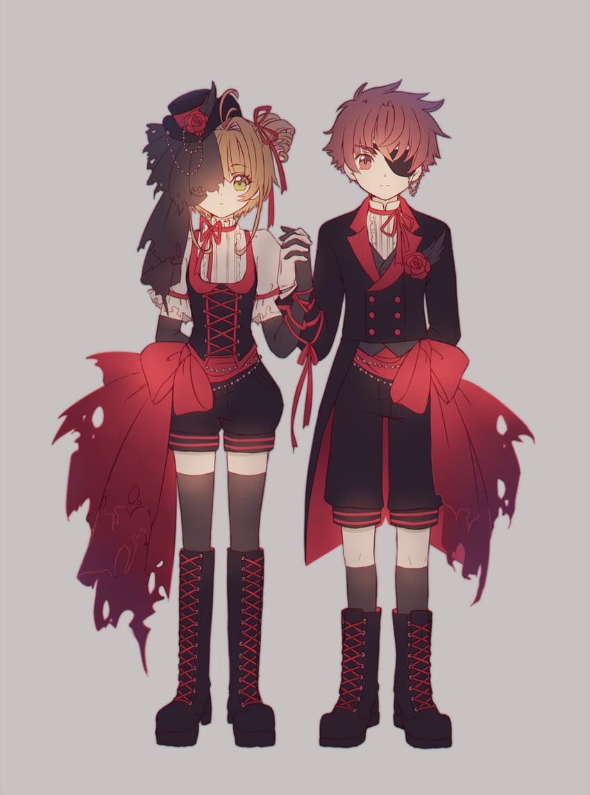 kinomoto sakura and li syaoran (cardcaptor sakura) drawn by corokuro