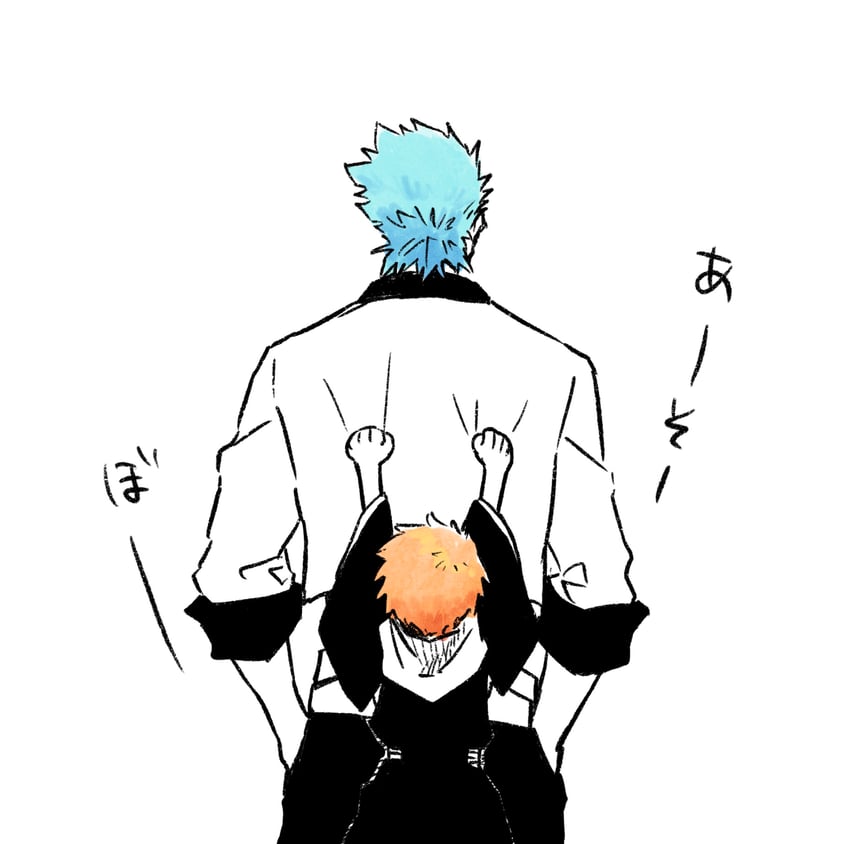 grimmjow jaegerjaquez and kurosaki kazui (bleach and 1 more) drawn by choko_egg