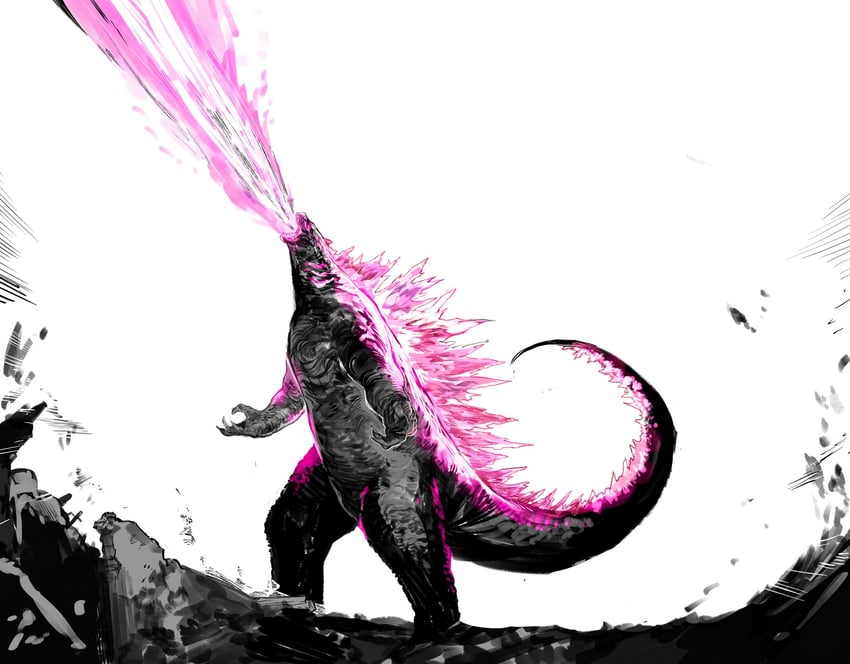 godzilla and godzilla evolved (godzilla and 3 more) drawn by yourfreakyneighbourh