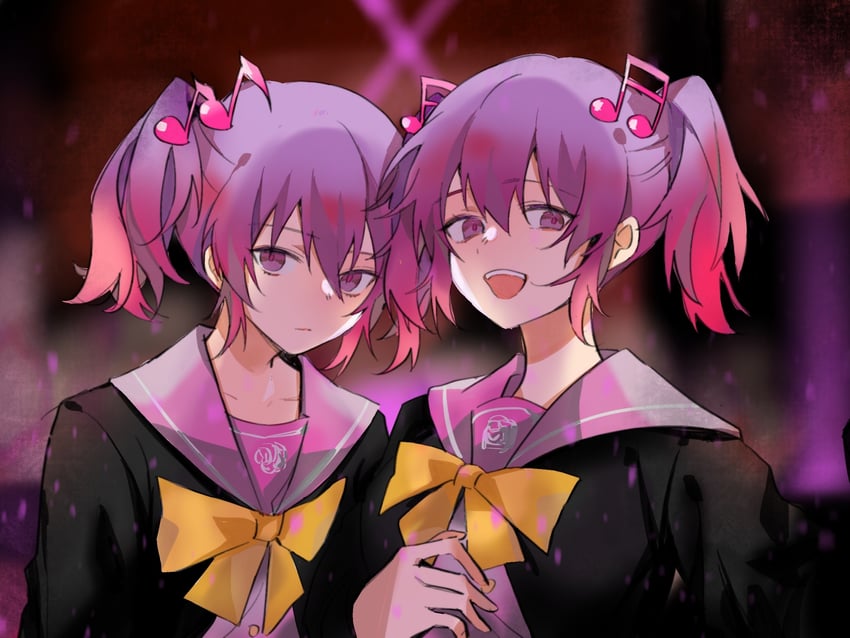 otonokoji kanade and otonokoji hibiki (danganronpa and 2 more) drawn by nyyyyyyyyyy