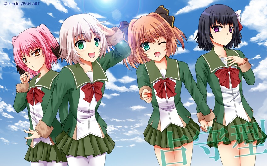 shimushu, kunashiri, hachijou, and ishigaki (kantai collection) drawn by tenderlycreation