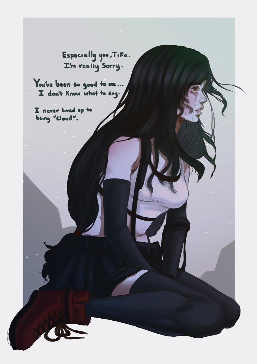 tifa lockhart (final fantasy and 2 more) drawn by otterwater23