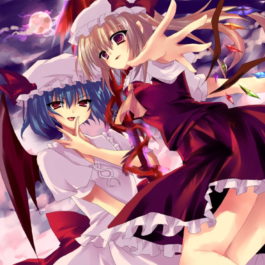 remilia scarlet and flandre scarlet (touhou) drawn by matsumiya_kiseri