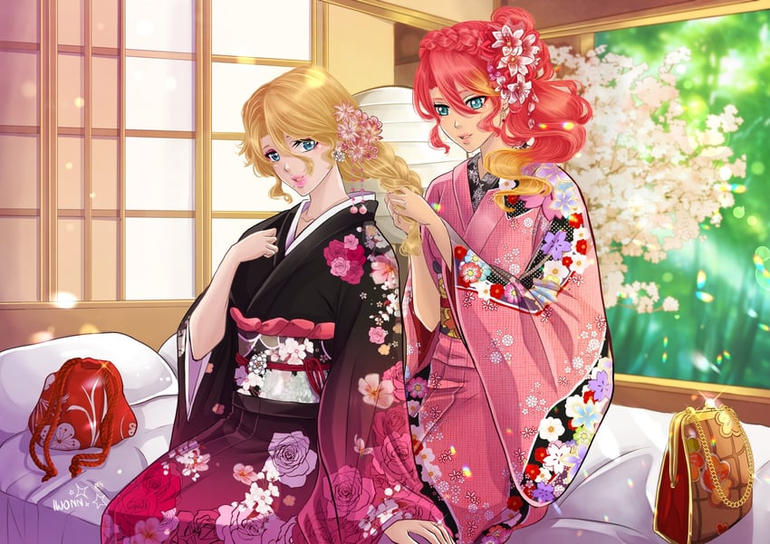 matsumoto rangiku and judith lanster (bleach and 2 more) drawn by iwonn_(pixiv943160)