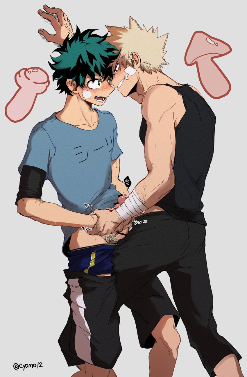 midoriya izuku and bakugou katsuki (boku no hero academia) drawn by cho_mo_futoshi