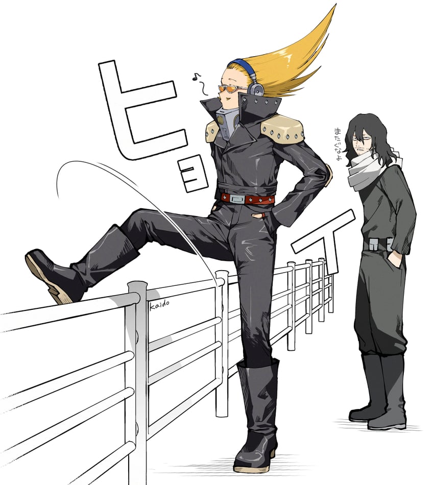aizawa shota and present mic (boku no hero academia) drawn by kaido_(kaido_ggg)