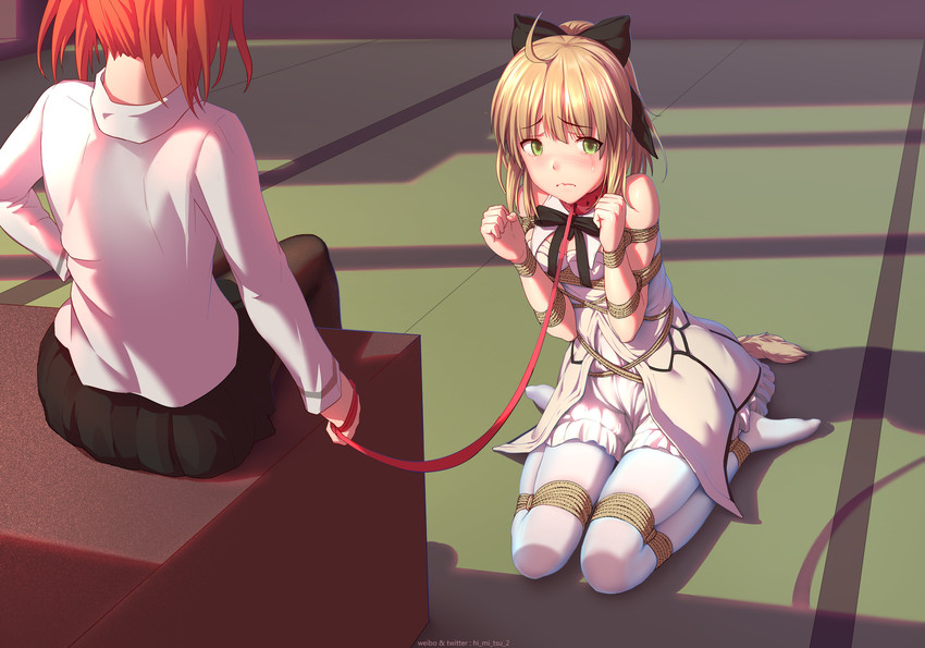 artoria pendragon, fujimaru ritsuka, and saber lily (fate and 1 more) drawn by himitsu_(hi_mi_tsu_2)