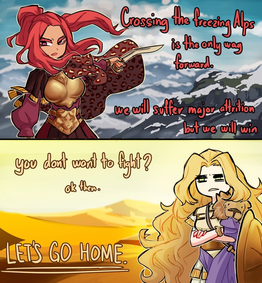 hannibal and alexander the great (original) drawn by centurii-chan