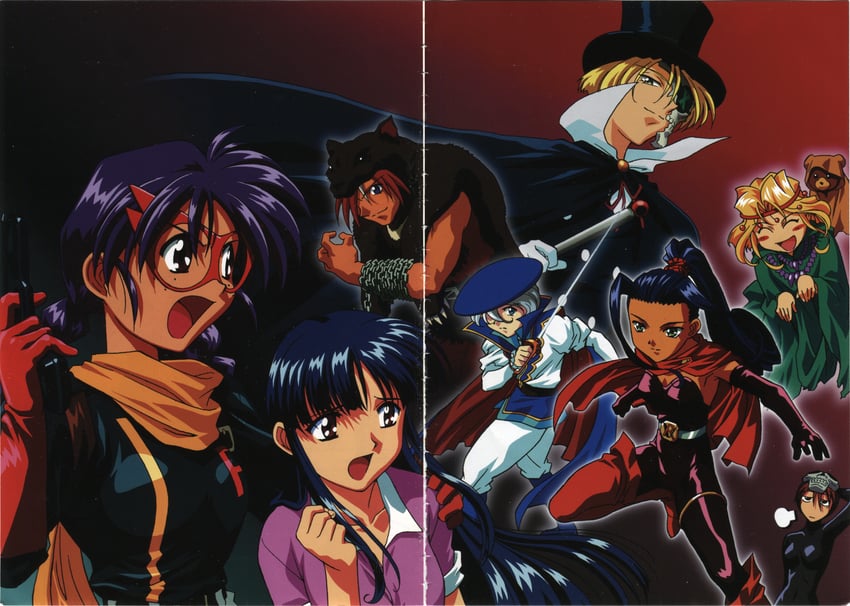 shinguuji sakura, kanzaki sumire, iris chateaubriand, ri kouran, maria tachibana, and 4 more (sakura taisen and 2 more) drawn by suganuma_eiji