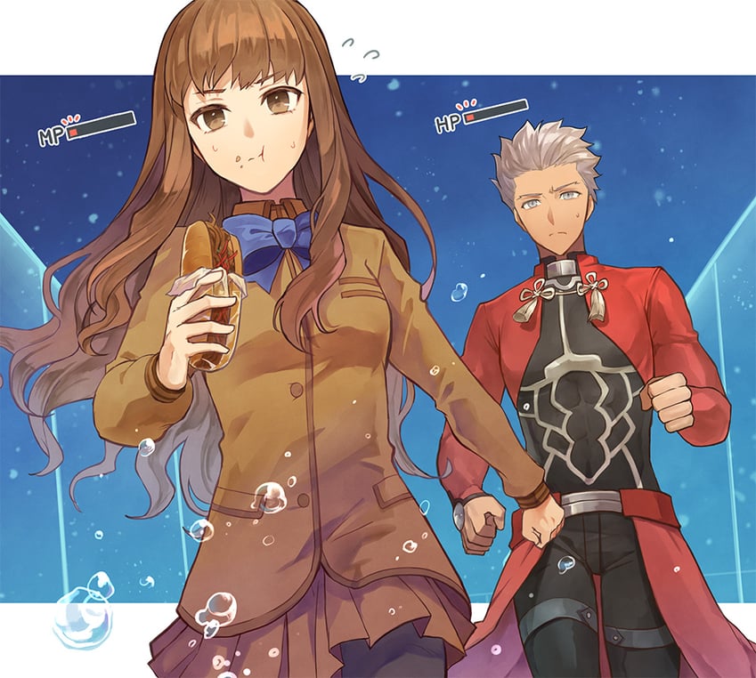 archer and kishinami hakuno (fate and 1 more) drawn by ro_(pixiv34009774)