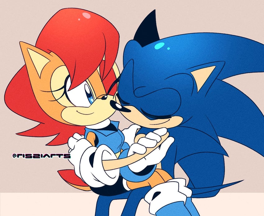 sonic the hedgehog and sally acorn (sonic and 1 more) drawn by risziarts