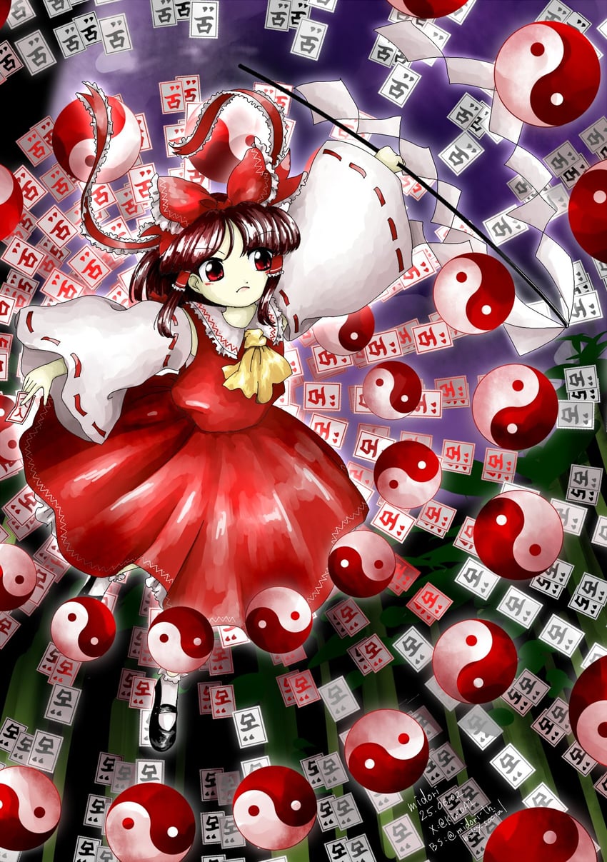 hakurei reimu (touhou and 1 more) drawn by kiri0ai