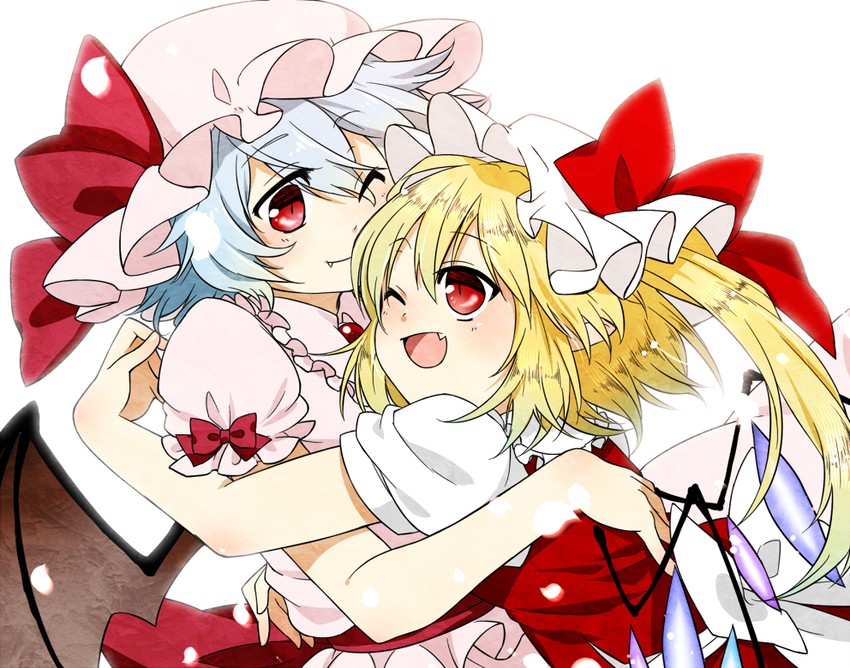 remilia scarlet and flandre scarlet (touhou) drawn by mise_yuzuki