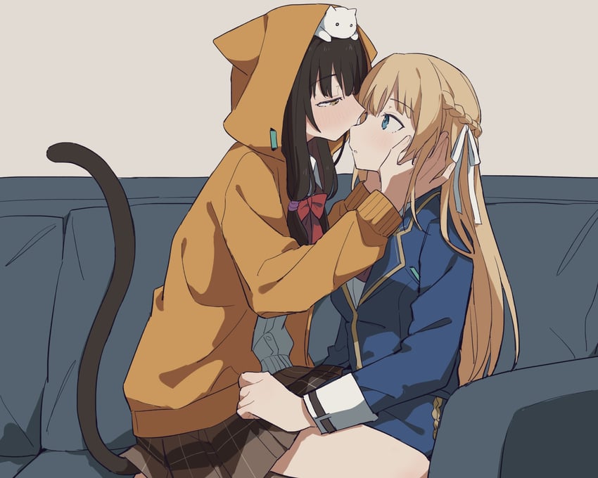 asakura karen and toujou tsukasa (heaven burns red) drawn by coldcat.