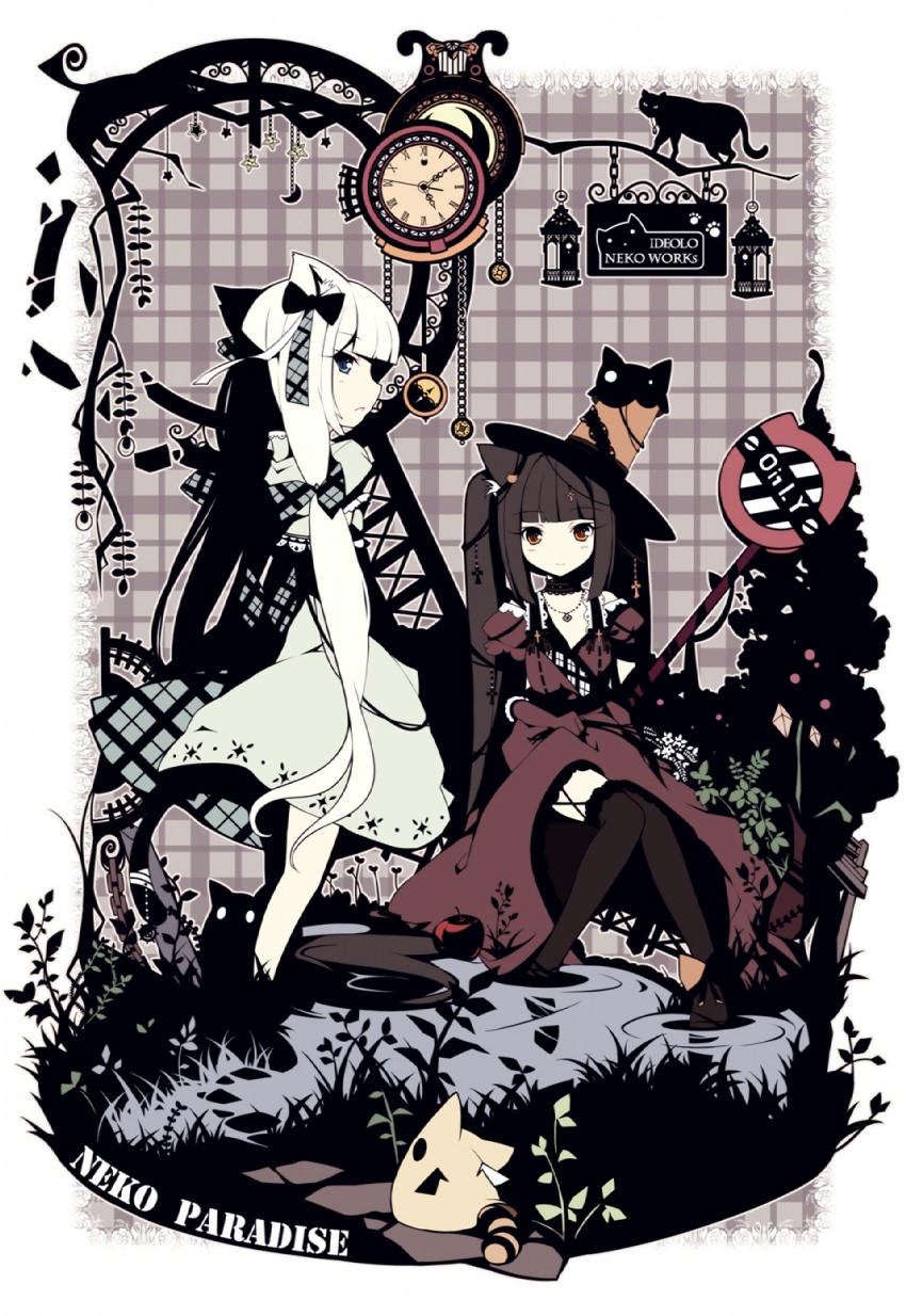 chocola and vanilla (nekopara) drawn by ideolo