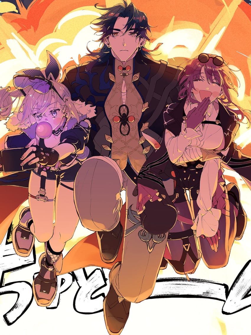 kafka, silver wolf, and blade (honkai and 1 more) drawn by sorako_(yoshida_t)