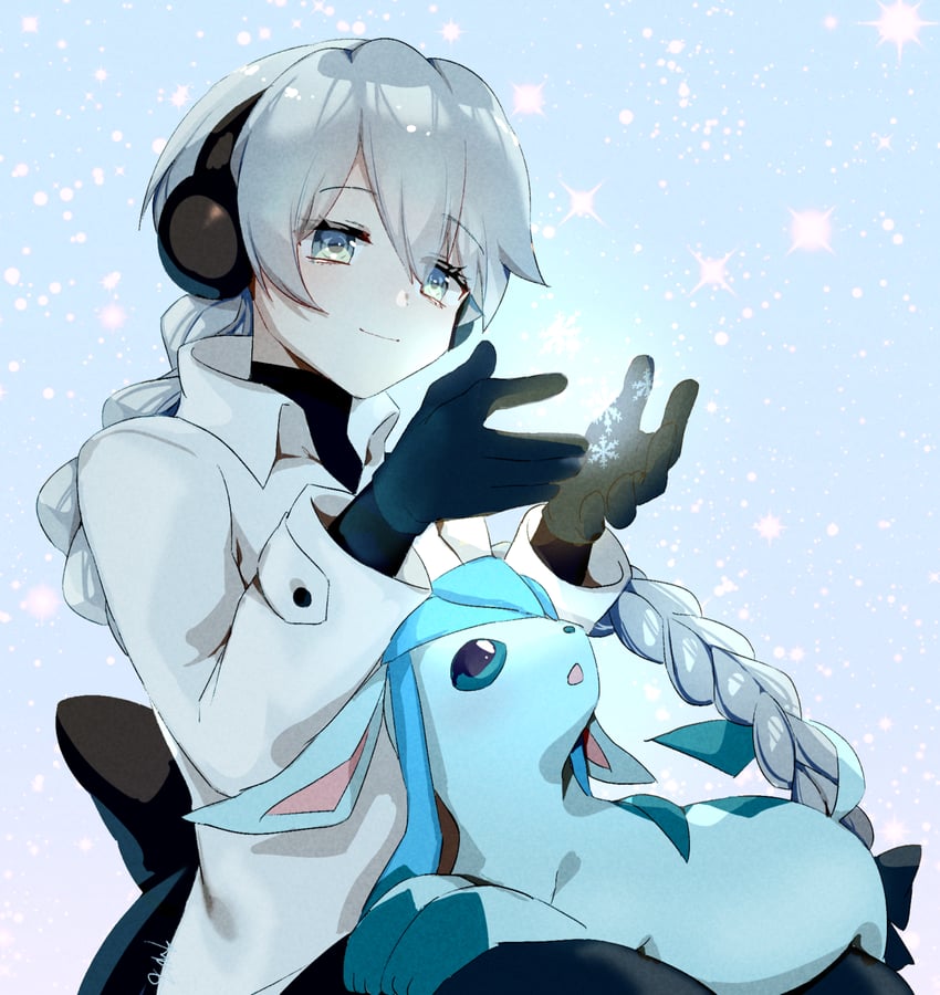 glaceon and sekka yufu (pokemon and 1 more) drawn by torino_sasami