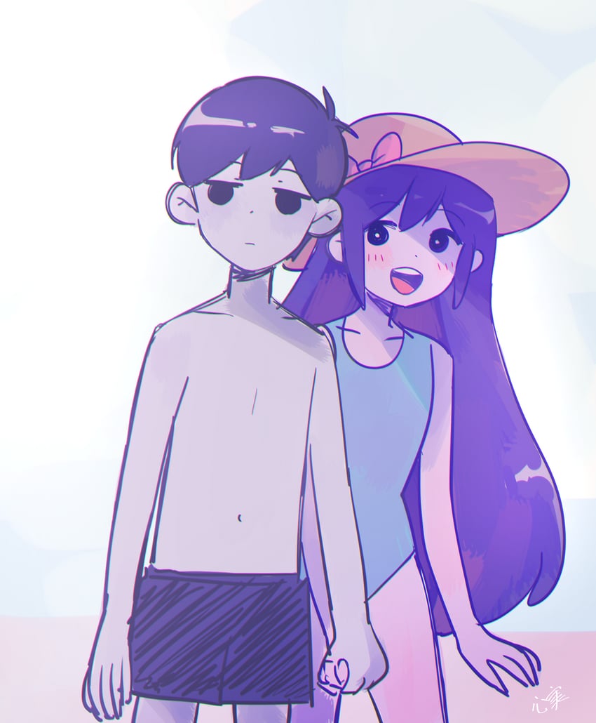 omori and aubrey (omori) drawn by kokomi_(aniesuakkaman)