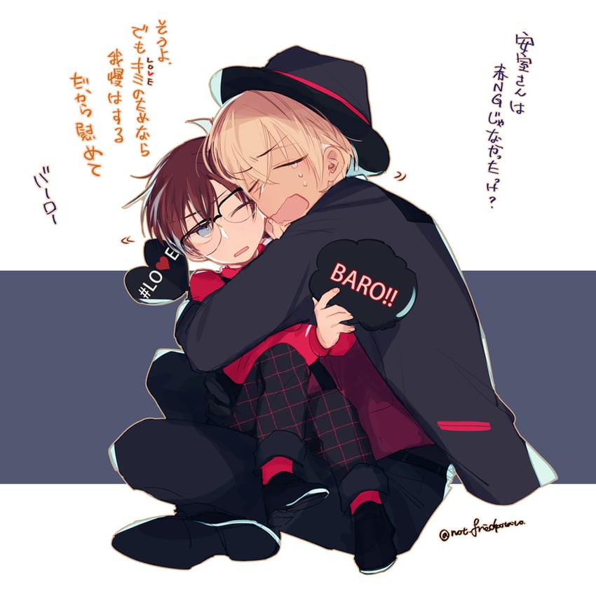 edogawa conan and amuro tooru (meitantei conan) drawn by jikei