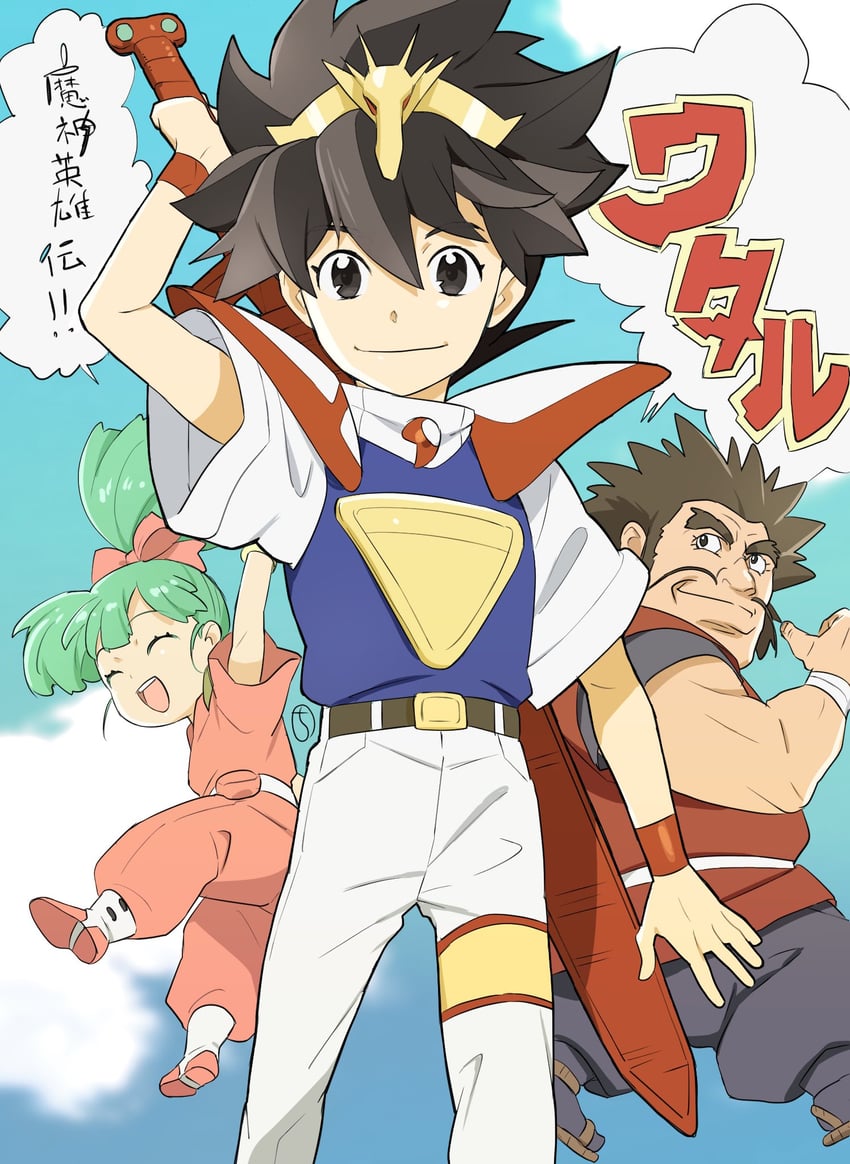 ikusabe wataru, shinobibe himiko, and tsurugibe shibaraku (mashin eiyuuden wataru) drawn by kobayashi_chizuru