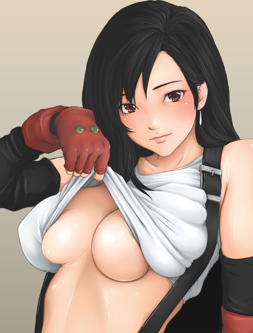 tifa lockhart (final fantasy and 1 more) drawn by hebameki