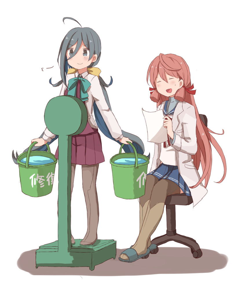 akashi and kiyoshimo (kantai collection) drawn by riz_(ravel_dc)