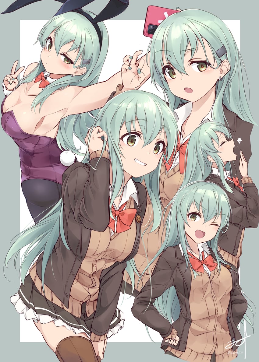 suzuya and suzuya kai ni (kantai collection) drawn by minosu