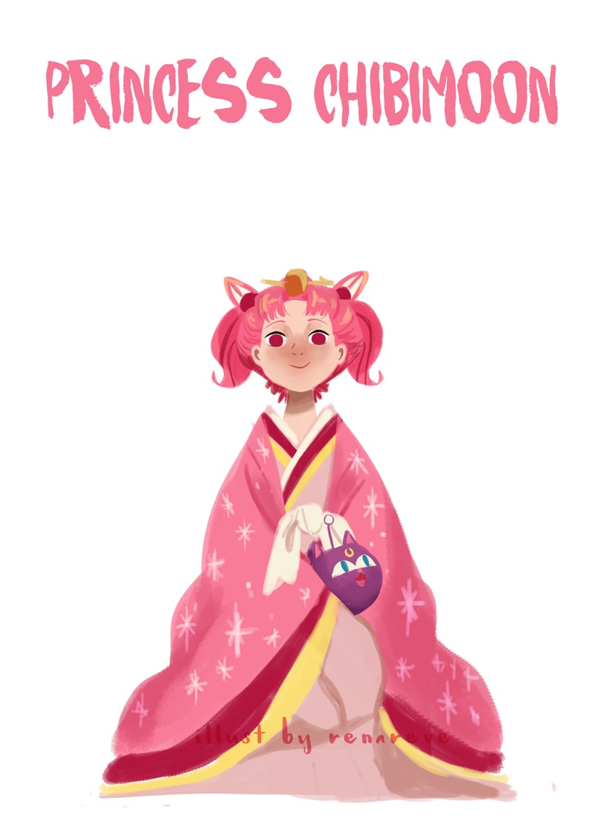 chibi usa and luna-p (bishoujo senshi sailor moon) drawn by renareve