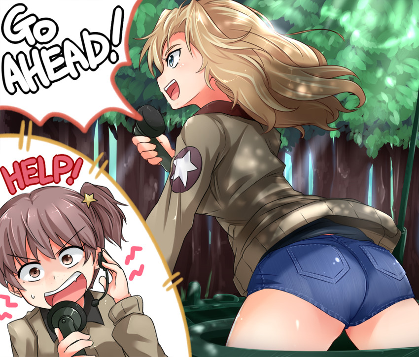 kay and alisa (girls und panzer) drawn by kitayama_miuki