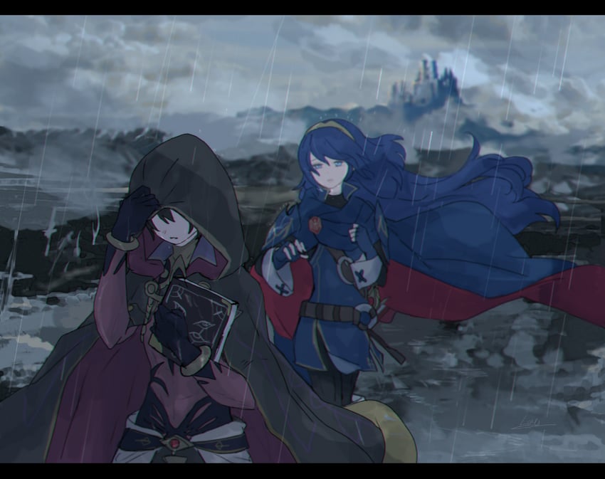 lucina and male morgan (fire emblem and 2 more) drawn by sasaki_(dkenpisss)