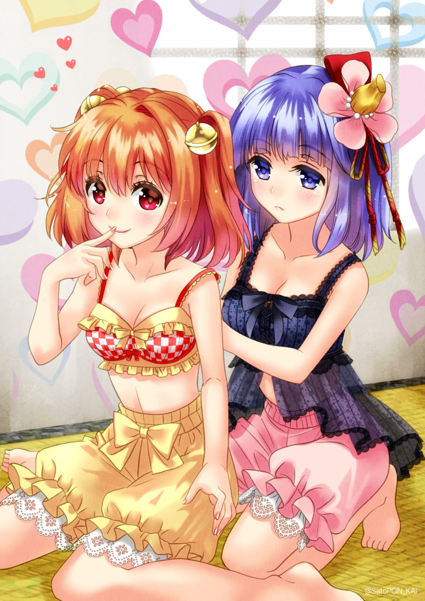 hieda no akyuu and motoori kosuzu (touhou) drawn by sato-pon
