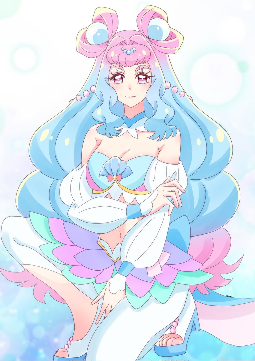 laura la mer and cure la mer (precure and 1 more) drawn by momotarouooi