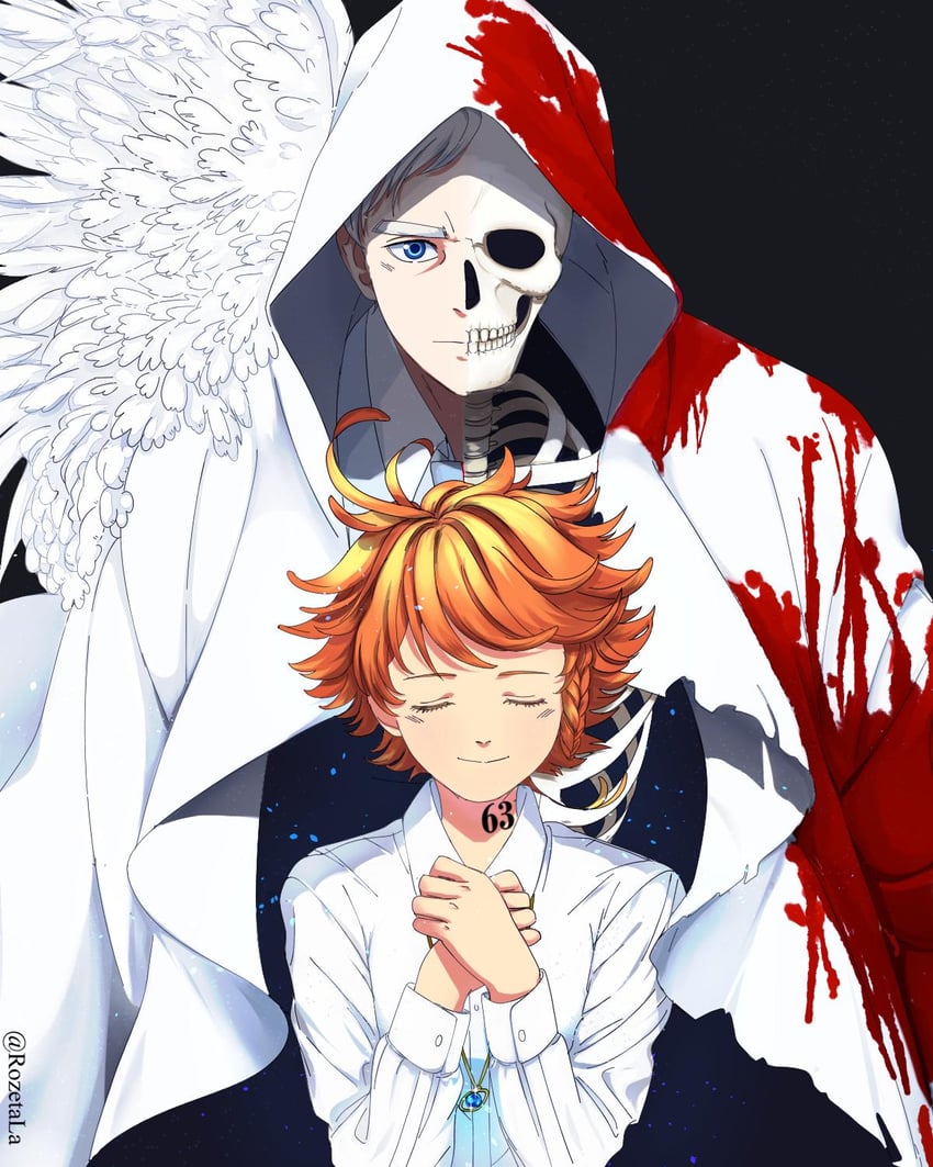 emma and norman (yakusoku no neverland) drawn by rozetala