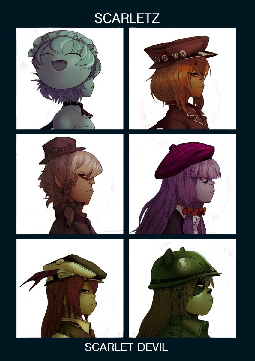 remilia scarlet, flandre scarlet, izayoi sakuya, patchouli knowledge, hong meiling, and 1 more (touhou and 2 more) drawn by unknown_showhey